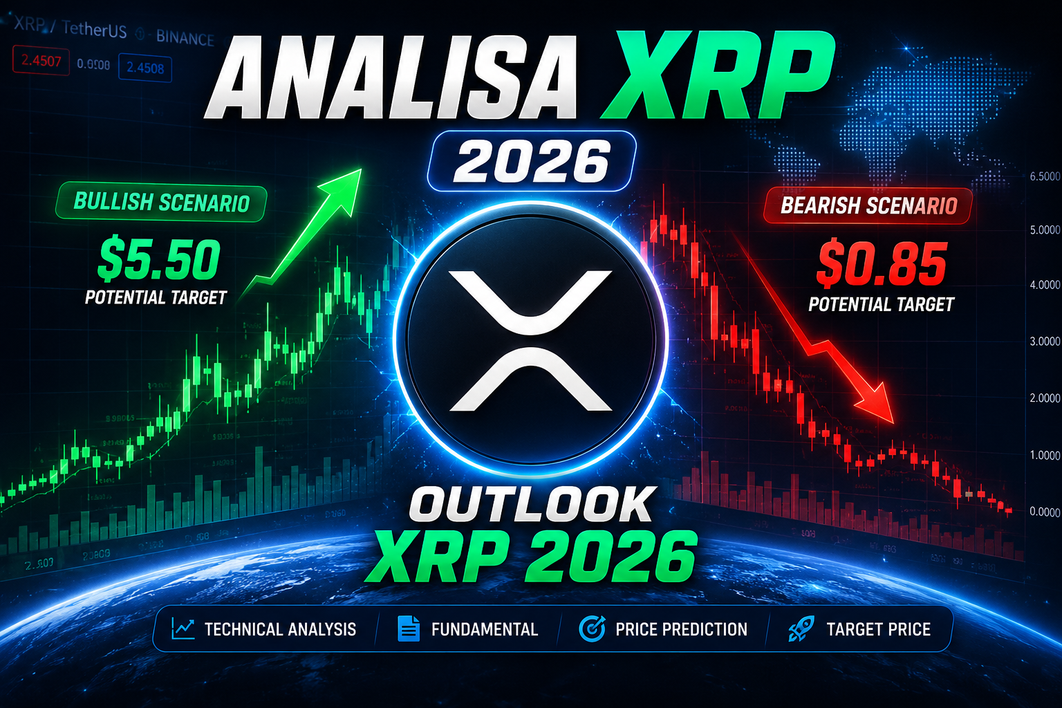 “grafik analisa XRP 2026 menunjukkan pergerakan harga XRP dan level teknikal penting”