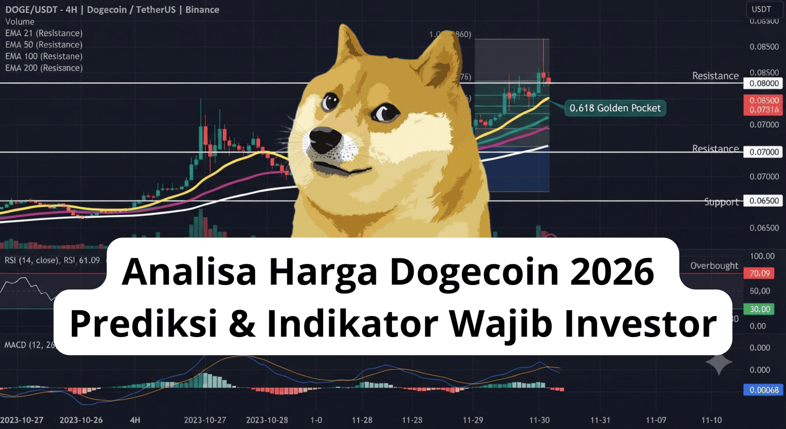 Analisa Harga Dogecoin dengan Indikator Lengkap di TradingView