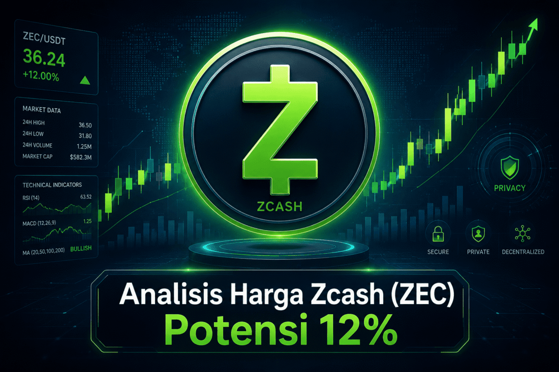 Grafik analisis harga Zcash (ZEC) potensi 12%